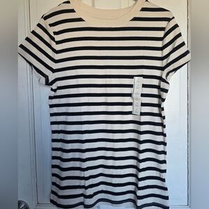 Women's Black and White Striped T-Shirt